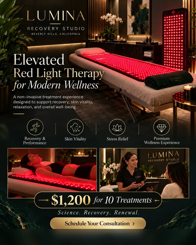 Sample flyer design, “Lumina Recovery Studio”: 10-treatment package